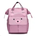 Rosa Wickelrucksack mit Bärenmotiv, großer Kapazität und multifunktionalem Design für Mütter. - Bär Rosa