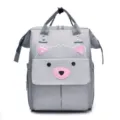 Grauer großer Wickelrucksack mit süßem Bären-Design, multifunktionale Mami-Reisetasche für Damen - Bär Grau