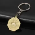 Kreativer Bagua Yin-Yang Metallschlüsselanhänger klassischer chinesischer Autoschlüssel. - Gold