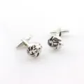 Silberne Knoten Manschettenknoepfe fuer Herren Franzoesisches Hemd Business Anzug Hauptansicht - 925er Silber / Silber