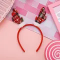 Joli serre-tête de renne de Noël avec motif à carreaux rouges et peluche douce pour fêtes. - 3# Bois de Cerf Multicolore