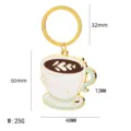 Portachiavi tazza di caffè latte in metallo simpatico anello ciondolo regalo accessori - Tazza di Caffè Latte Art (X-1542)