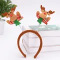 Joli serre-tête de renne de Noël avec des bois en peluche et une écharpe festive. - 5# Élan Marron