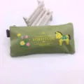 Canvas pencil case student cartoon cute stationery bag portable storage pouch green horse - 4# Light Green