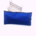 Blaues Leinwand Maepchen, einfacher Federmaeppchen mit Reissverschluss fuer Schueler. - 5# Dunkelblau