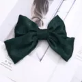 Pinza de pelo con lazo de satén verde oscuro gran accesorio elegante para mujer - Verde Oscuro (Pinza de Pelo)