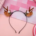Christmas antler headband cute bear hair hoop festive holiday cute hair accessories - Coffee Antler with Bear