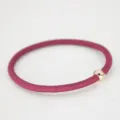 Minimalist wine red hair tie with a gold round bead, simple elastic hair band for daily use. - Burgundy