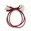 High elasticity multi-layer hair rope with white pearl design, stylish hair tie. - Burgundy