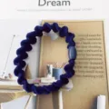Dark blue wave twist hair tie elastic scrunchie simple basic hair accessory for women. - 7# Dark Blue