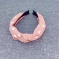 Pink polka dot knotted fabric headband sweet hair hoop cute hair accessory for women daily wear - Pink Polka Dot