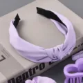Lavender fabric knotted headband for women, sweet and stylish daily hair accessory. - Periwinkle Blue Purple
