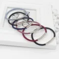 Minimalist metal tube hair ties set, elastic rubber bands for women daily styling and ponytails. - Mix Color Thin Cord With Long Tube