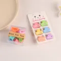 Colorful mini hair claw clips for kids cute pastel hair accessories detailed view 10pcs - Square / Card Packaging / Bright Color