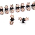 Petite pince à cheveux en strass, mini griffe de cheveux florale pour femmes, champagne. - Or