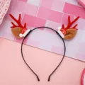Christmas reindeer antler headband cute plush ears red hat holiday party hair accessory for women - Red Antler with Xmas Hat