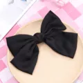 Grande pinza de pelo con lazo de satén negro, accesorio elegante para peinados y uso diario. - Sobredimensionado Negro (Pinza)