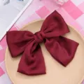 Gran lazo de satén rojo pinza para el pelo elegante accesorio para mujeres niñas peinado - Sobredimensionado Rojo (Pinza)