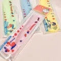 Portable folding comb detail view, compact travel hair brush with colorful summer design. - Multicolor Cartoon Pouch
