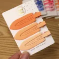 Minimalist matte hair clips set, elegant nude orange duckbill clips for daily styling and bangs. - 3 Pieces/Pack / Three Clips Leaf - Orange Series