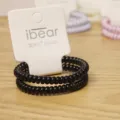Black telephone wire hair ties, elastic spiral hair rope for daily styling and secure hold. - 16# Regular Black Price For 2 Pieces (Bulk)