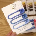Minimalist matte hair clips set of three metal barrettes for women stylish daily hair styling accessories - 3 Pieces/Pack / Three Clips Oval - Blue Series