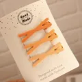 Minimalist milk tea color hair clips set of three stylish duckbill hair accessories for daily wear. - 3 Pieces/Pack / Three X - Orange Series