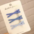 Matte blue cross hair clips set, simple minimalist bobby pins for women and girls daily hair styling. - 3 Pieces/Pack / Three X - Blue Series