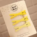 Minimalist yellow cross hair clips set, cute side hairpin for daily hair styling. - 3 Pieces/Pack / Three X - Yellow Series