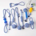 Hundekauen Baumwollseil Spielzeugset, bissfeste Knoten für kleine und mittlere Hunde, Haustiere. - 10-teiliges Set (1010g)