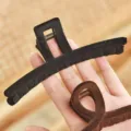 Große Samt Haarklammer, französisches Retro-Design, elegante Haarspange für Herbst und Winter. - 9# Extra Groß Kleiderbügel Form Schwarz 13cm