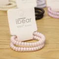 Classic medium telephone wire hair tie, pink plastic hair coil, durable daily hair accessory. - 6# White Base Pink Price For 2 Pieces (Bulk)