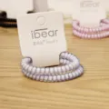 Classic medium telephone wire hair tie, transparent blue spiral hair band for daily styling. - 7# White Base Light Blue Price For 2 Pieces (Bulk)