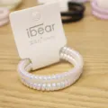 Classic medium iridescent telephone wire hair tie resin hair coil ponytail holder band for daily wear - 13# UV White Price For 2 Pieces (Bulk)