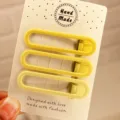 Minimalist geometric hair clip milk tea color sweet style side clip fashion hair accessories variant - 3 Pieces/Pack / Three Clips Oval - Yellow Series