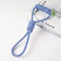 Blau-weiß gestreiftes Baumwollseil Haustier Kauspielzeug für Hunde Zahnpflege Spiel. - Handzug-Stangennstil (100g 32cm)