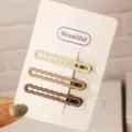 Minimalist wave hair clips set, milk tea color bangs clip, cute hairpin for women and girls. - 3 Pieces/Pack / Three Clips Long Wave - Milk Tea Series