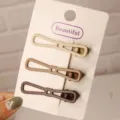 Minimalist geometric hair clips set of 3, chic milk tea color side pins for stylish daily hairstyles. - 3 Pieces/Pack / Three Clips Bowtie - Milk Tea Series
