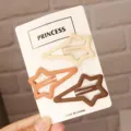 Milk tea color star hair clips set, minimalist matte side clips for cute everyday hairstyles. - 3 Pieces/Pack / Three Clips - Long Star Milk Tea