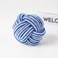 Blau weiß gewebtes Baumwollseil Hundekauartikel Haustier Molar Ball langlebiges Spielzeug - Einzelball-Seilstil (8cm 85g)
