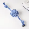 Hundespielzeug Baumwollseil Kauspielzeug mit Knoten Ball für Hunde Zahnreinigung Haustierbedarf - Zweiknoten-Ballstil (30cm 108g)