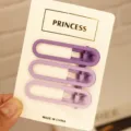 Set of 3 minimalist purple gradient hair clips, stylish side fringe clips for women daily wear. - 3 Pieces/Pack / Three Clips Oval - Purple Series