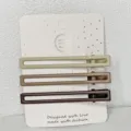 Minimalist hair clips set, milk tea color rectangular side barrettes for daily hair styling. - 3 Pieces/Pack / Three Clips - Extended Square