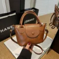 Retro brown leather women shoulder bag, stylish casual handbag and crossbody bag for daily use. - Light Brown Without Charm