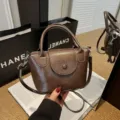 Retro dark brown women's top handle crossbody bag chic niche design simple casual handbag - Coffee without Charm