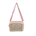 Pink ita bag crossbody shoulder bag with clear mesh window for cute pins and charms. - Lotus Pink