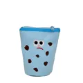 Cute blue cookie design canvas pencil pouch and multi-functional stationery storage bag. - Sky Blue
