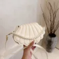 Korean style pearl seashell shoulder bag stylish minimalist crossbody bag for women summer new - White