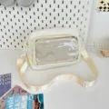 Japanese ins style white transparent ita bag, casual sweet cross-body shoulder bag for students. - Without Badge / White