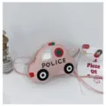 Bolso de hombro para ninos en forma de coche de policia rosa, bolso bonito modelo. - Coche Rosa
